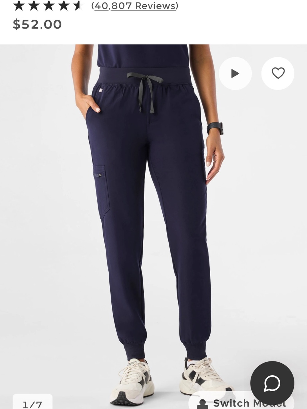 FIGS Zamora Jogger Navy Blue Scrub Pants Small Petite